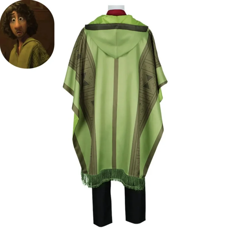 Bruno Madrigal Cosplay Costume pour enfants, Anime Movie Charm, Cape à rayures vertes, Uniforme Everak, Enfants, Adultes, Hommes, ixd'Halloween, Trempé