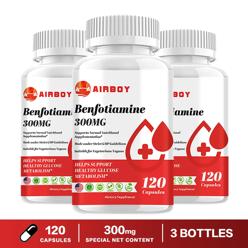 

Benfotiamine 300 Mg - Supports Nervous System Health and Promotes Healthy Aging Supplement