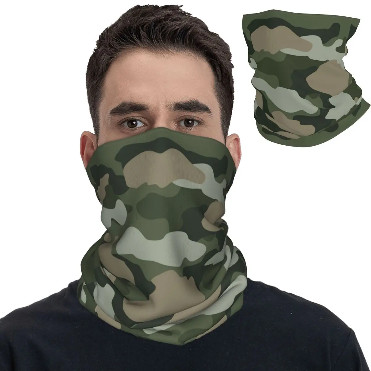 Military Soldier Camouflage Bandana Neck Gaiter Printed Balaclavas Mask Scarf Warm Cycling Hiking Unisex Adult Winter