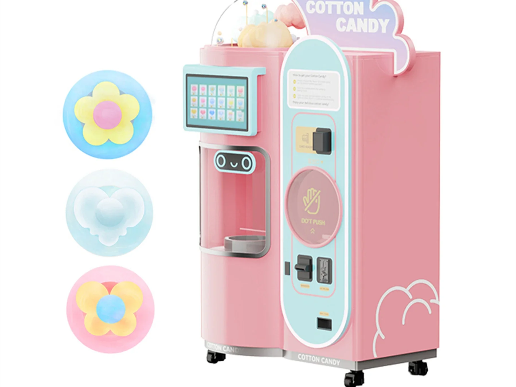 Postmodern New Commercial Custom Cotton Candy Machine With Sugar Coin Operated Cotton Candy Vending Machine