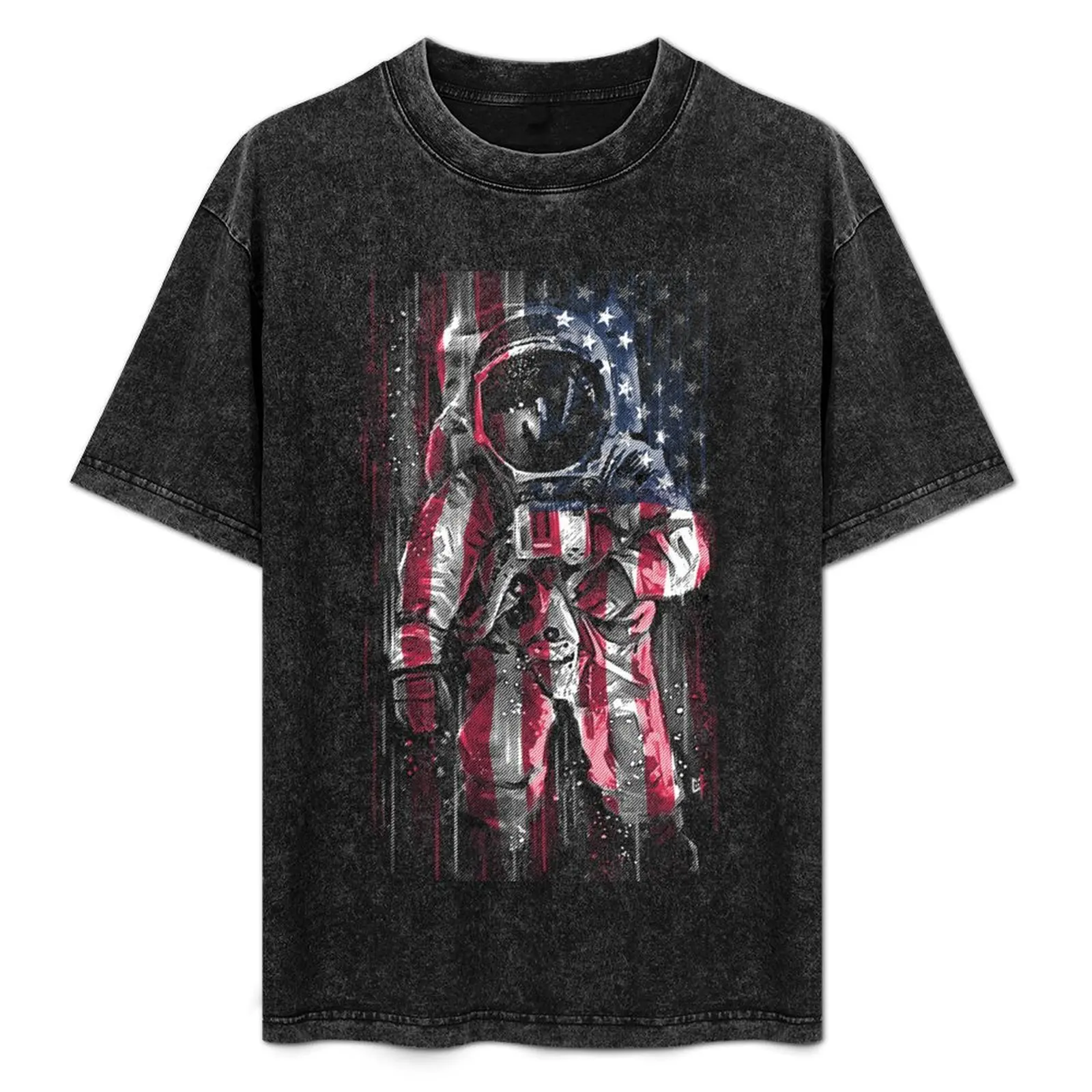 

Astronaut Flag T-Shirt Casual Streetwear Short Sleeve Tee