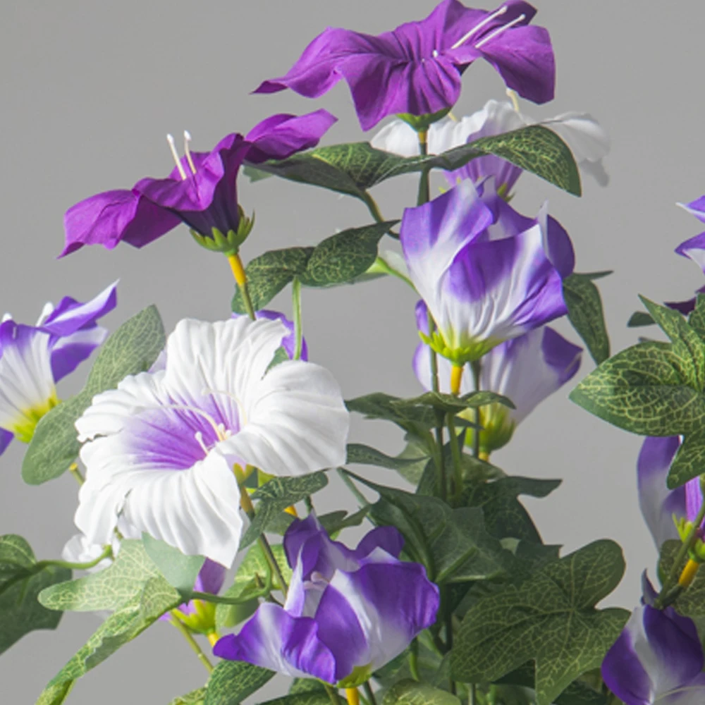 40-48cm Künstliche Blumenranken, künstliche Petunienblüten, Seiden-Begonienblätter, Hängepflanze für die Heimdekoration – Detail 14