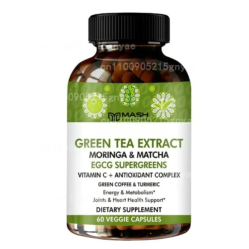 Matcha 60 Capsules Contain 25mg of Natural Theanine and Caffeine Pills, Matcha Supplement - Vegetarian Clear Cognitive Support