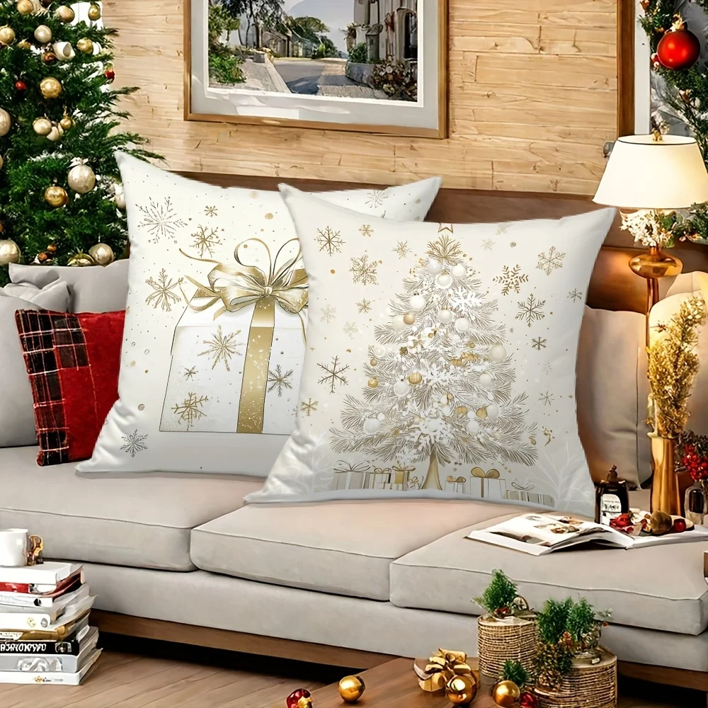 4 piezas, Tema Naviño, Impreso con Regalos  Navidad, Trineos, Patrones  Árbol  Navidad, Hermoso y Práctico, 45.01 * 45.0