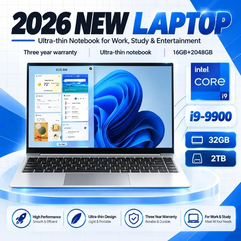 Portable Computer Intel Core I9-9900 14.1 Inch  Windows  Laptops 16GB RAM 1TB 2TB SSD Office Gamer Study Notebook Computer PC