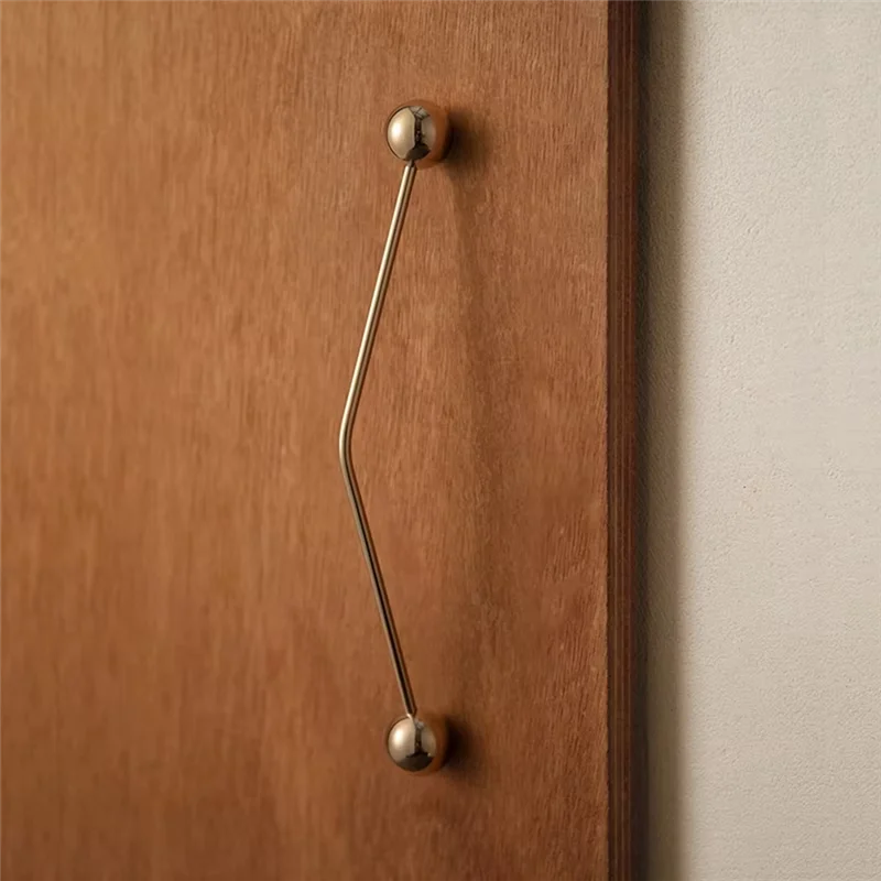 -A89Z Silver Bar Pulls Solid Brass Design Furniture Handles Round Ball Dresser Handles High-End French Drawer Knobs