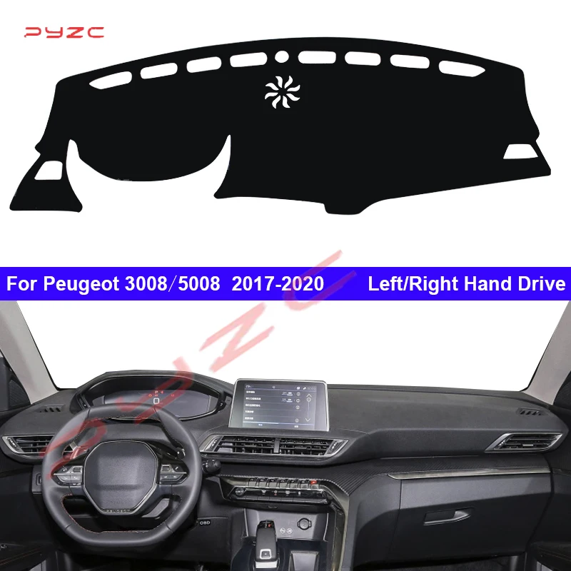 Car Inner Dashboard Cover For Peugeot 3008 5008 2017 - 2020 Auto Dash Mat Carpet Sun shade Dashmat Rug Cushion 2018 2019