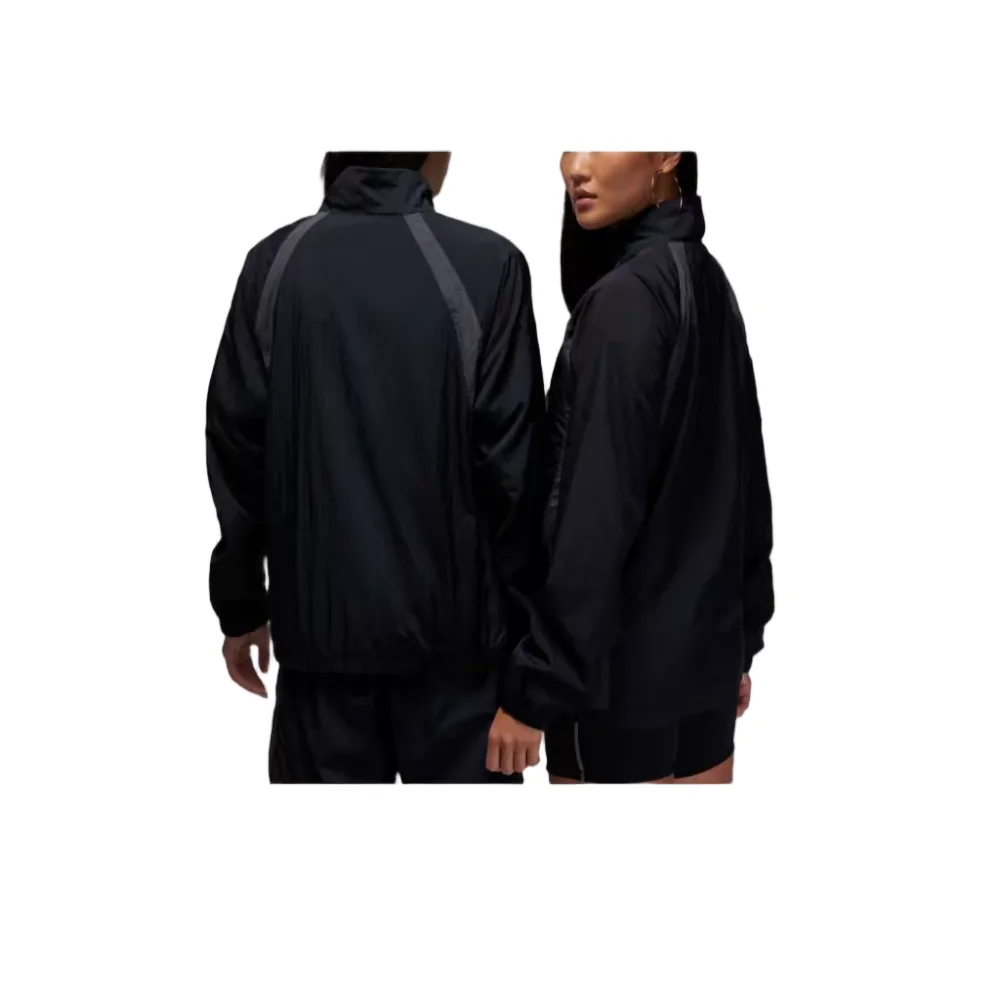 Nike Jordan Unisex Zipper Jacket – Black, Color-Blocked, Stand-Up Collar, Logo Print, Comfortable & Durable DX9368-011