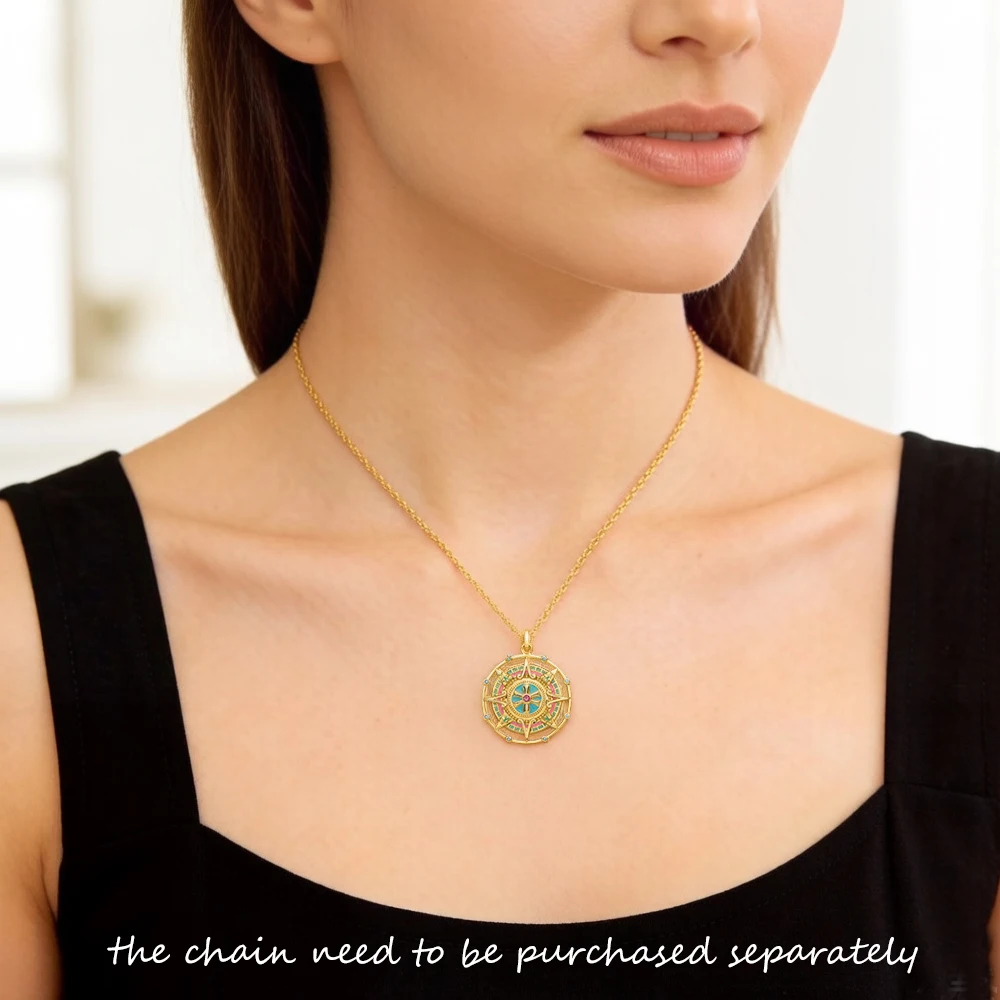 Pendant Magic Aztec Amulet Summer Brand New Golden Jewelry Ethnic Pure 925 Sterling Silver Powerful Gift For Women Men