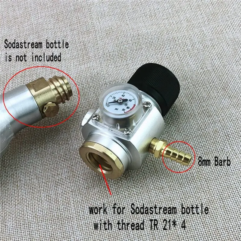 For Soda For CO2 Mini Gas Regulator Tr21.4 Include Ball Lock Gas Disconnect Gas Line Assembly For Soda Tank Corny Keg Dispenser