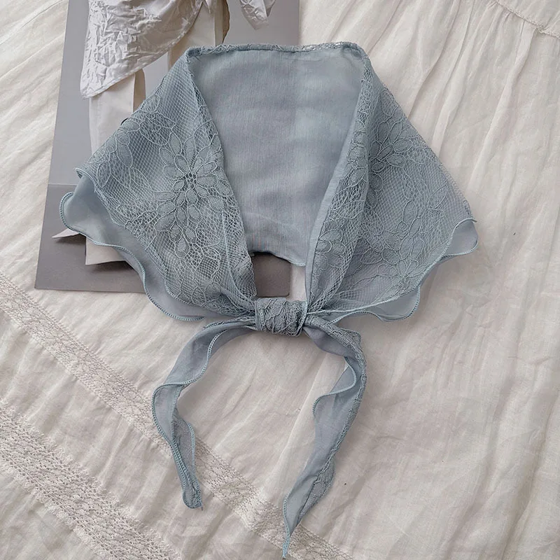 

Хлопковый кружевной шарф для женщин, слегка волнистый, элегантный и модный, средней длины, милый и стильный.