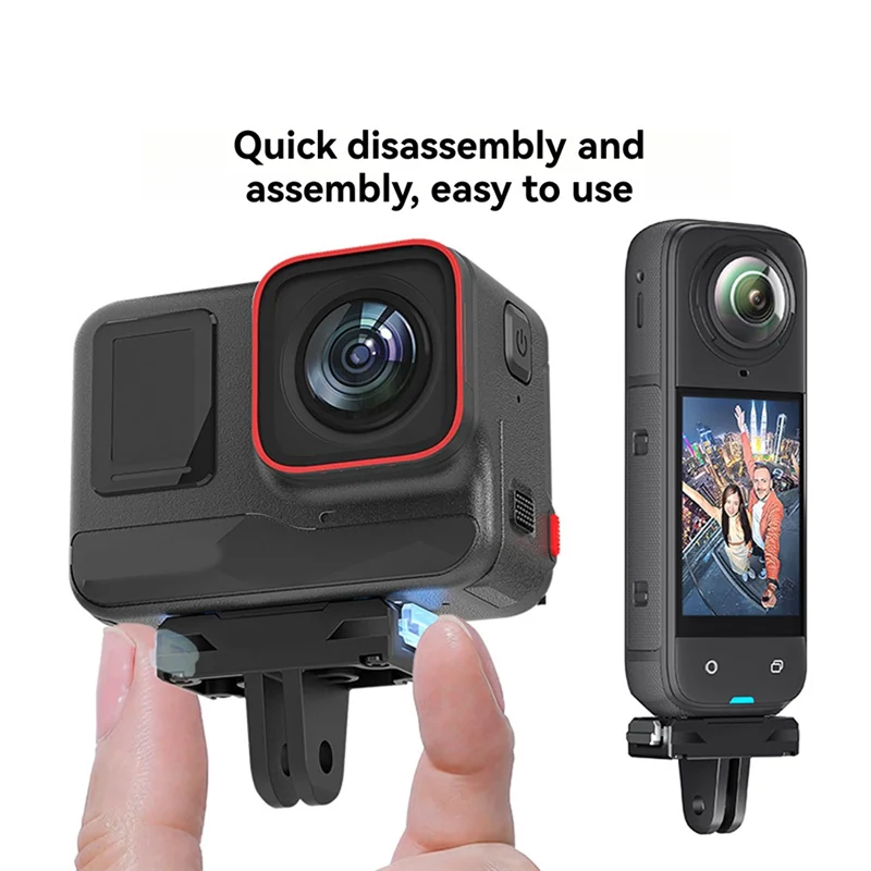 B18B ل Insta360 X5 Ace Pro2 المغناطيسي الإفراج السريع قاعدة قوس ركوب حامل محول للكاميرات الرياضية
