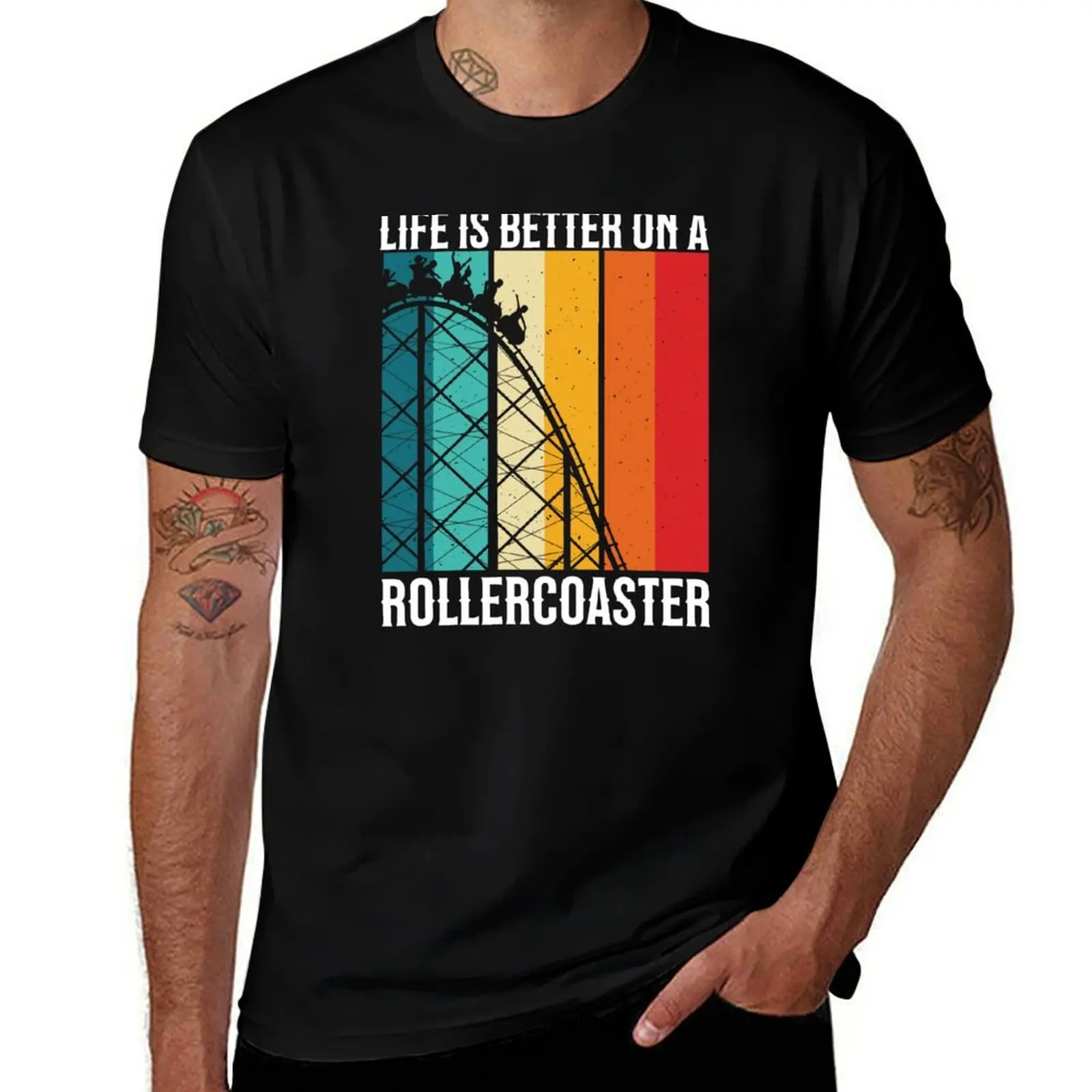 

Life Is Better On A Rollercoaster T-Shirt man t shirt designer t shirt for man 100 percent cotton mens graphic t shirts T-Shirt