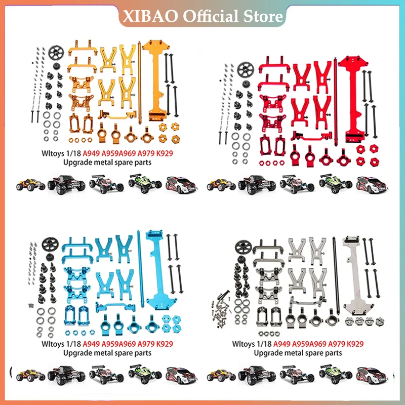 

WLtoys 1/18 A949 A959 A969 A979 K929 High Speed Off-road RC Car Metal Modified Parts 19 Sets