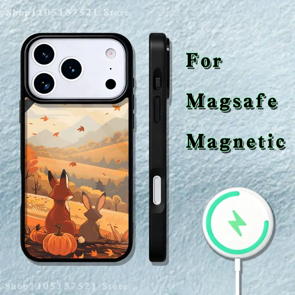 Autumn leaves pumpkin Phone Case  For iPhone 17,16,15,14,13,12,11,Pro,Max,Plus,Mini,SE4,E Magnetic Magsafe Wireless Charging