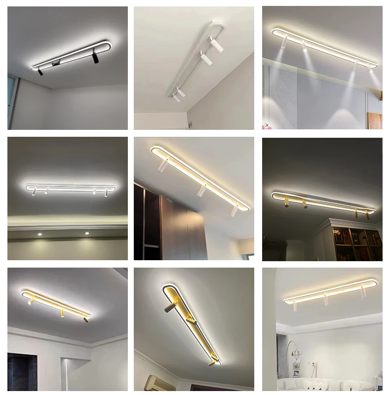 New Modern Long LED Ceiling Lights For Living Dining Room Bedroom Background Corridor Aisle Spotlight Indoor Lighting Deco Lamps