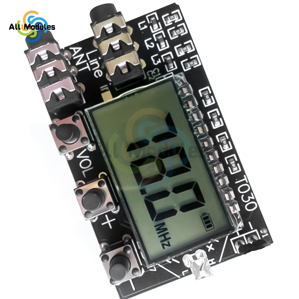 DC 3.6V-15V Digital LCD Dual Channel FM Transmitter Board Module Fm 76MHz to108MHz Module Stereo Wireless Audio Transmission