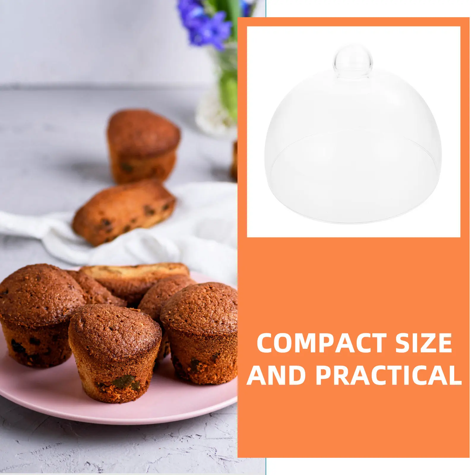 

Прозрачный стеклянный колпак для еды, защитный чехол для кексов, для дня рождения, банкета, демонстрации закусок, безопасный и полезный для здоровья