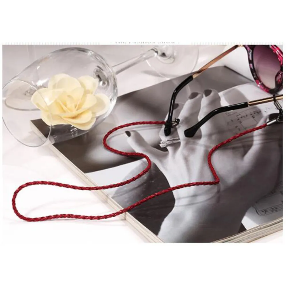 

Красный плетеный ремешок-держатель для очков, шнурок-фиксатор для мужчин и женщин, противоскользящая цепочка-аксессуар для очков