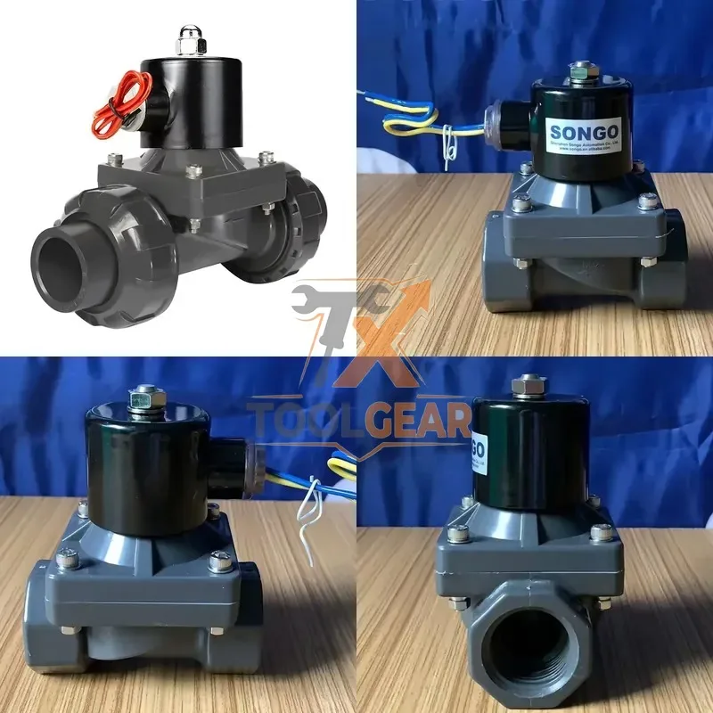 2026China*Factory* DN25 2 Inch Normal Closed Upvc Magnetic Solenoid Valve 220v Ac 12v Dc Electric Solenoid Valve for Water