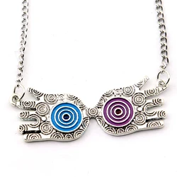 Anime Cute Cartoon Glasses Pendant Necklace Glasses Item Luna Lovegood Demon Eyes for Woman Man Child Cosplay Jewelry Gift
