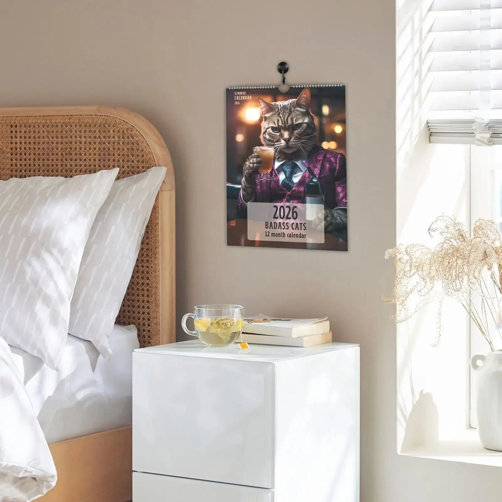 2026 Badass Cats Wall Calendar Year Personal Time Management Schedule Planner For Organizing To-Do List Planning Goal Schedule