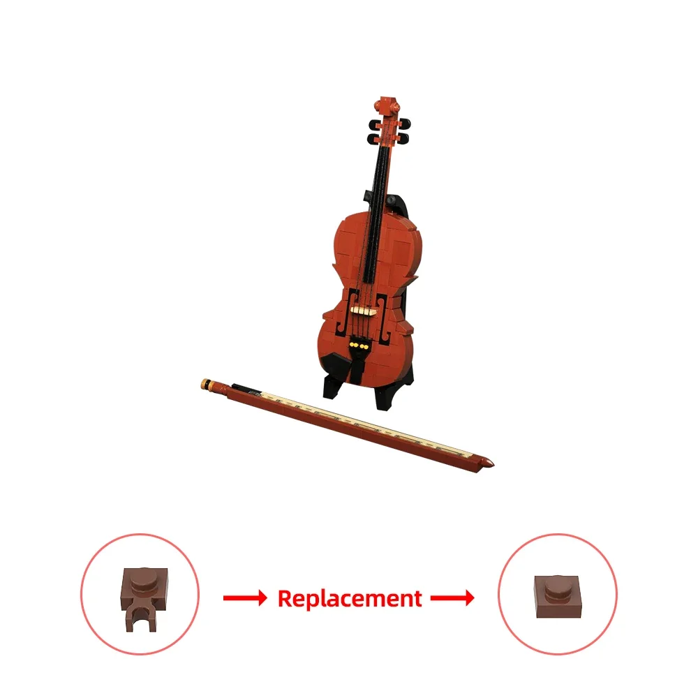 Gobricks MOC Band Artista Violino Classico Strumento Musicale Blocchi di Costruzione Violino Strumento Musicale Decorazione Mattoni Giocattoli Regalo