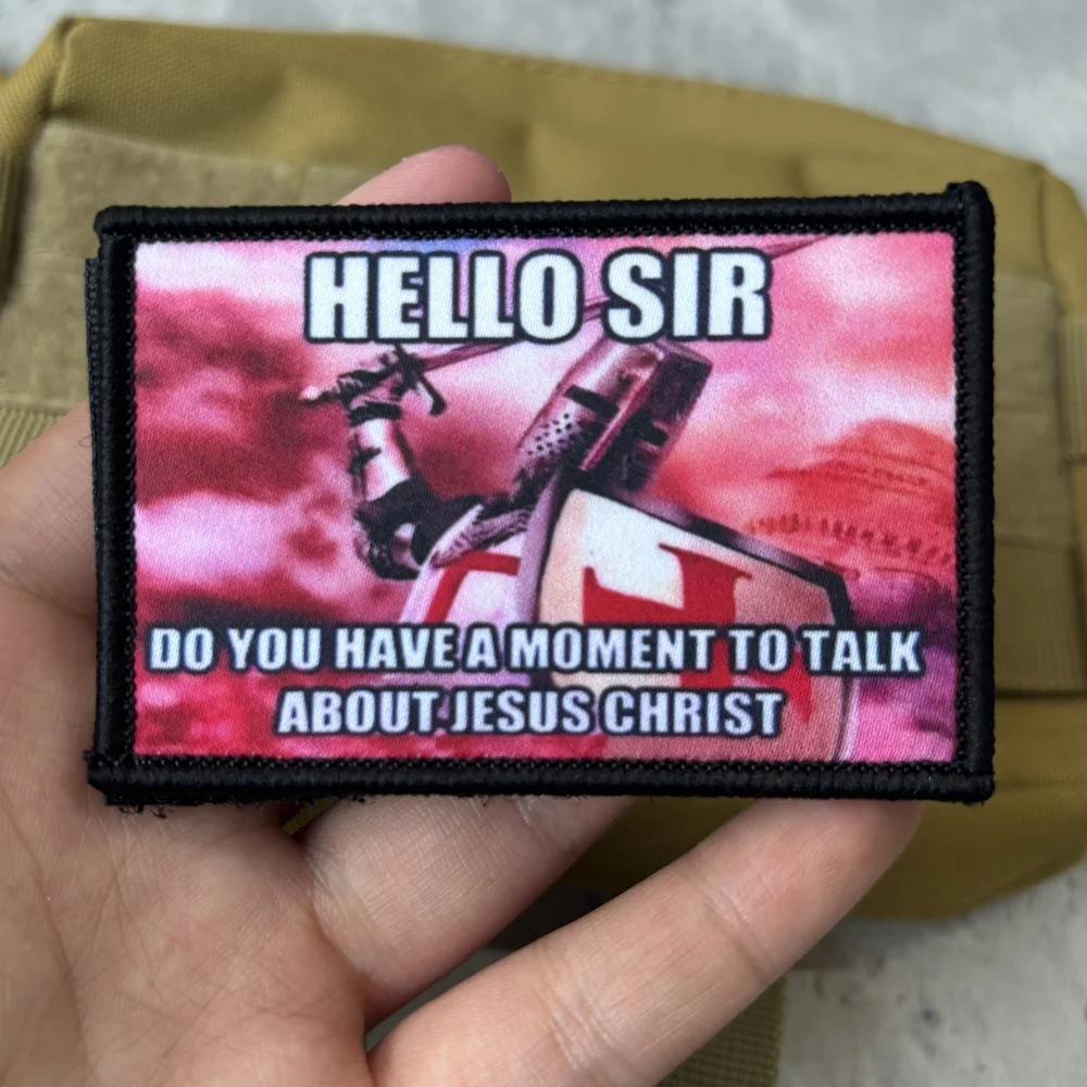 

Crusader Knights Tactical Patch on Clothes JESUS Printed Hook&Loop Emblem Military Morale Badge Armband Backpack Stickers