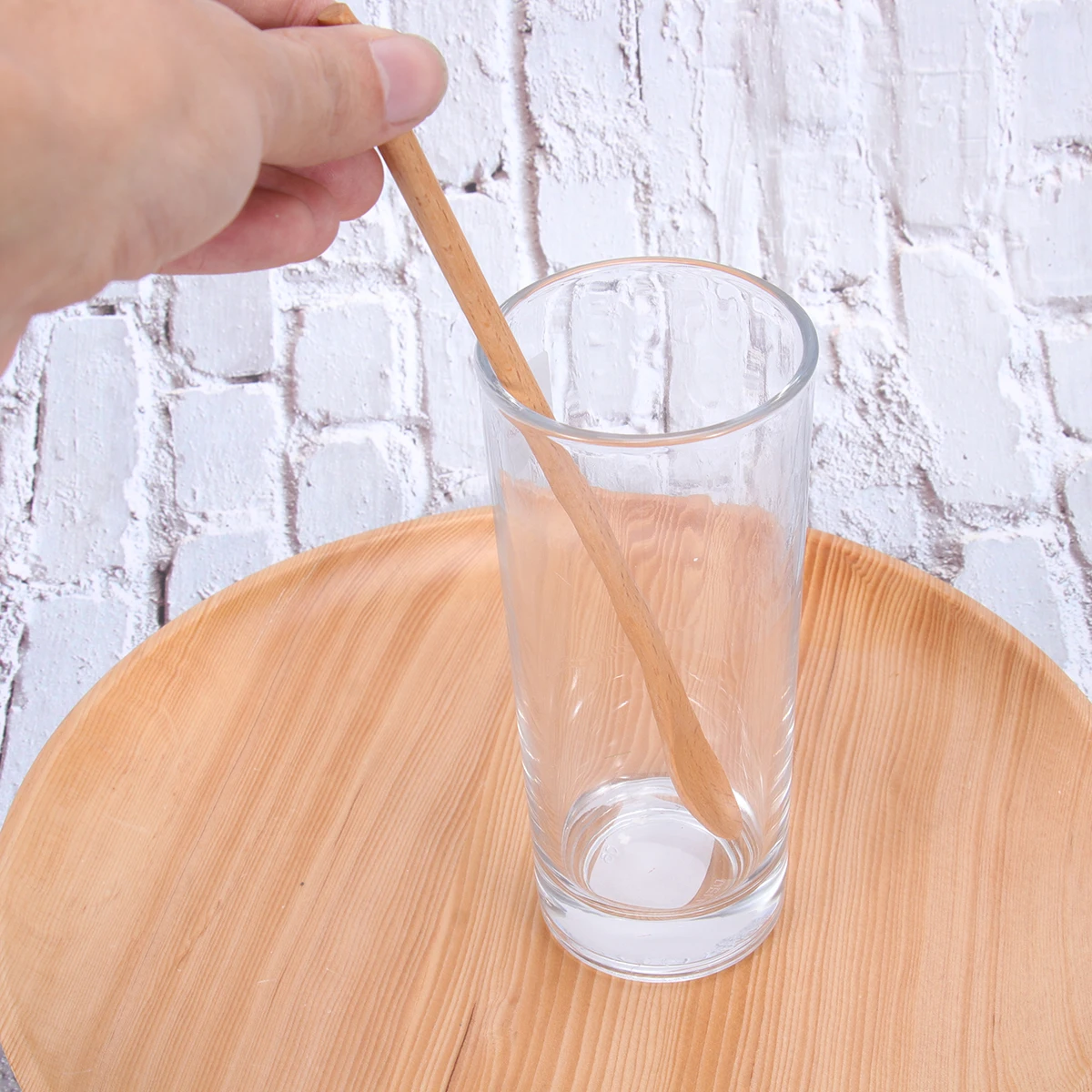 

2PCS Honey Stirring Spoon Long H Wooden Coffee Mixing Eco Friendly Bartending Bubble Tea Dessert Spoon
