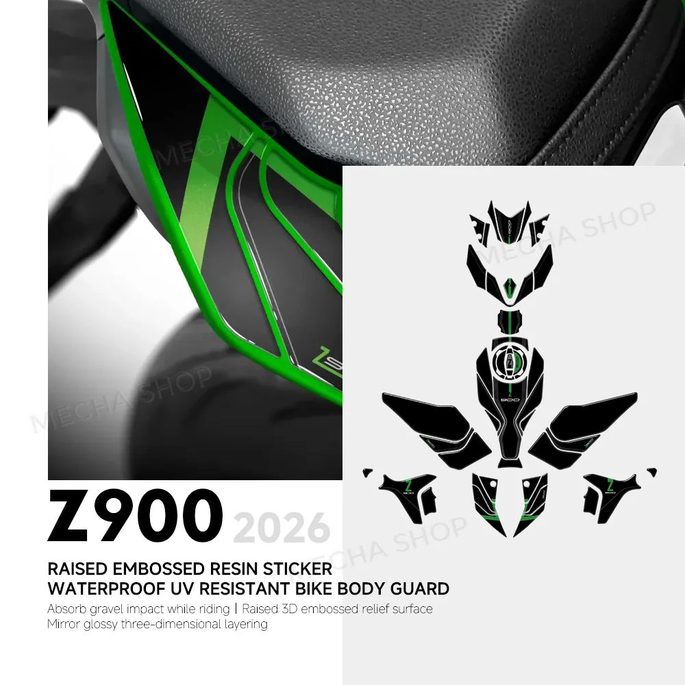 3D Epoxy Resin Sticker Protection Kit Motorcycle Accessories For Z900 Z 900 2026 Tank Mat Decal