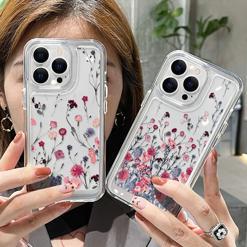 Case For Iphone11 Cases For Iphone 14 12 11 13 15 16 Pro Max X XR XS Max 7 8 14 Plus SE 2020 Woman Flower Shockproof Soft Cover