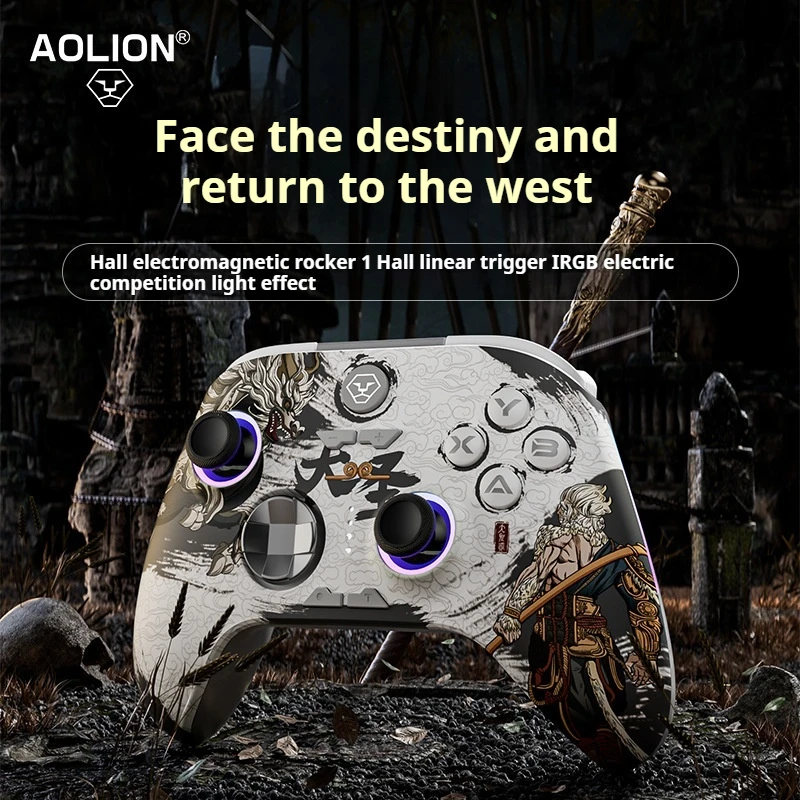 Aolion Wireless Game Controller Hall Linear Trigger Elektromagnetischer Joystick RGB-Lichteffekt Lange Akkulaufzeit PC/Schalter/Dampf