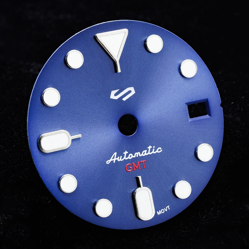 Циферблат часов 28,5 мм со стрелками GMT Sunray, светящаяся подставка NH35 NH34, циферблаты, автоматический механизм