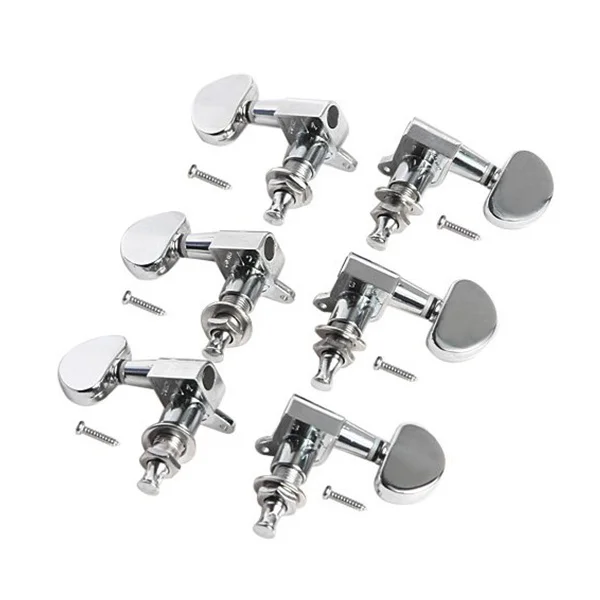 

6Pcs Acoustic Guitar Tuning Pegs 3l3r Machine Heads Gold Plated Zinc Alloy Heavy Duty Guitar String Pegs Internal Gear