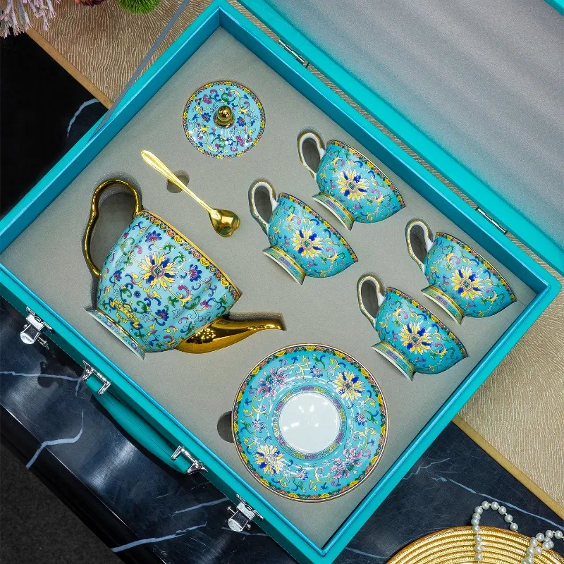 household bone china mug, high-end exquisite afternoon tea cup, saucer and spoon set