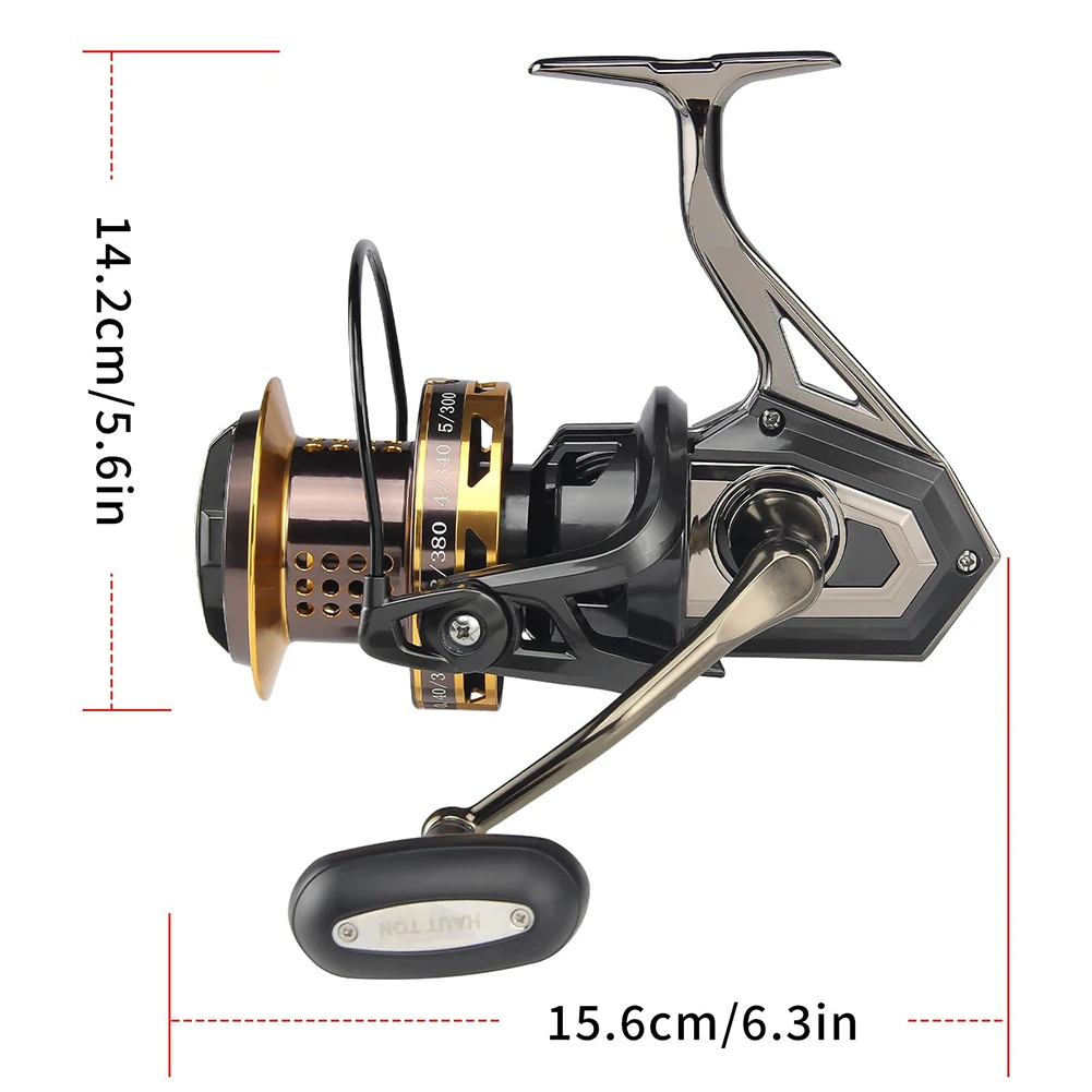 Spinning Reel 4.1:1/5.5:1 Gear Ratio High Speed 8000/10000/12000 Wire Cup 4+1BB Bearings Fishing Reel With 20KG Max Drag