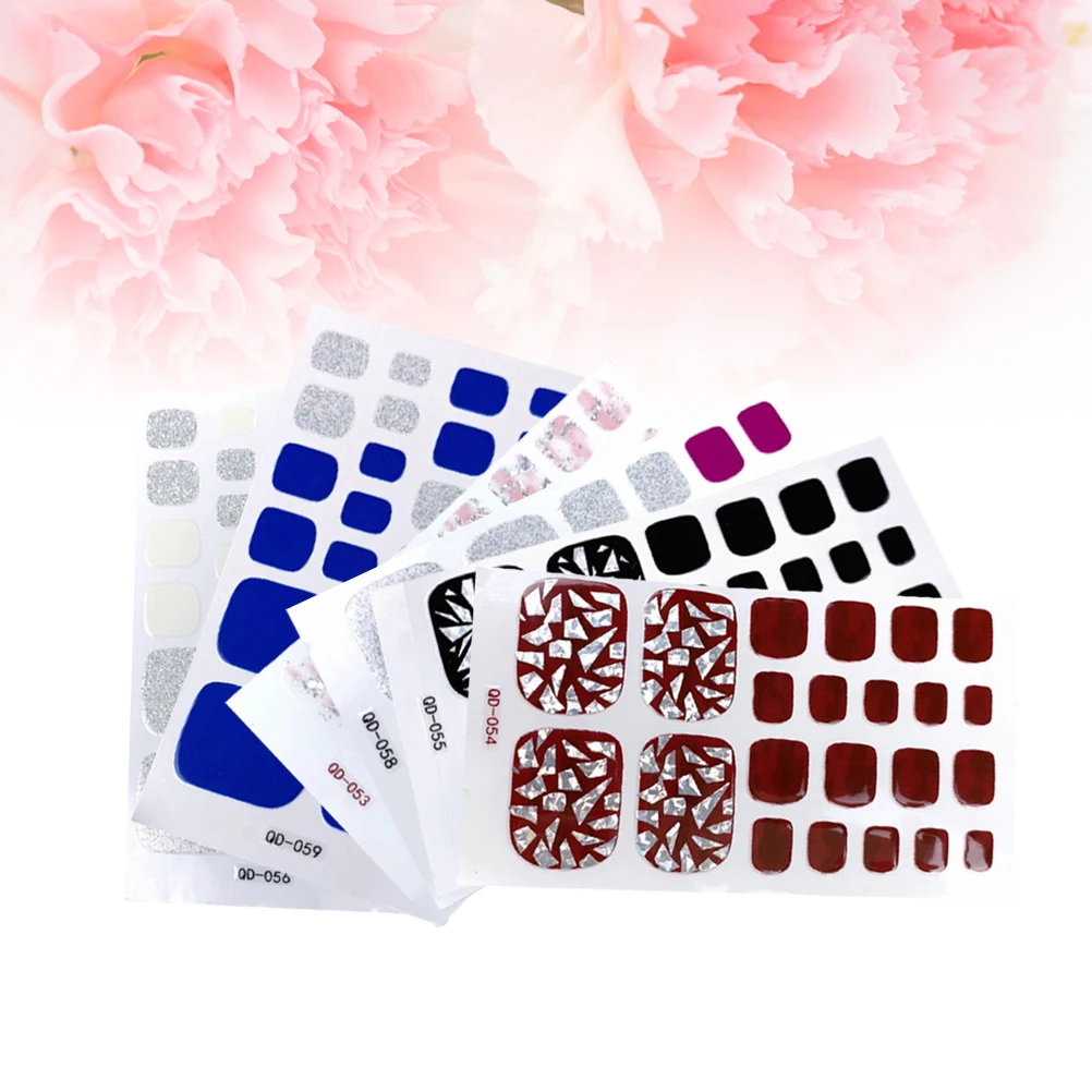 

6pcs Waterproof Long Lasting 3D Decals Toe Sticker Assorted Patterns Manicure Decoration Diy Set Party Wedding Halloween
