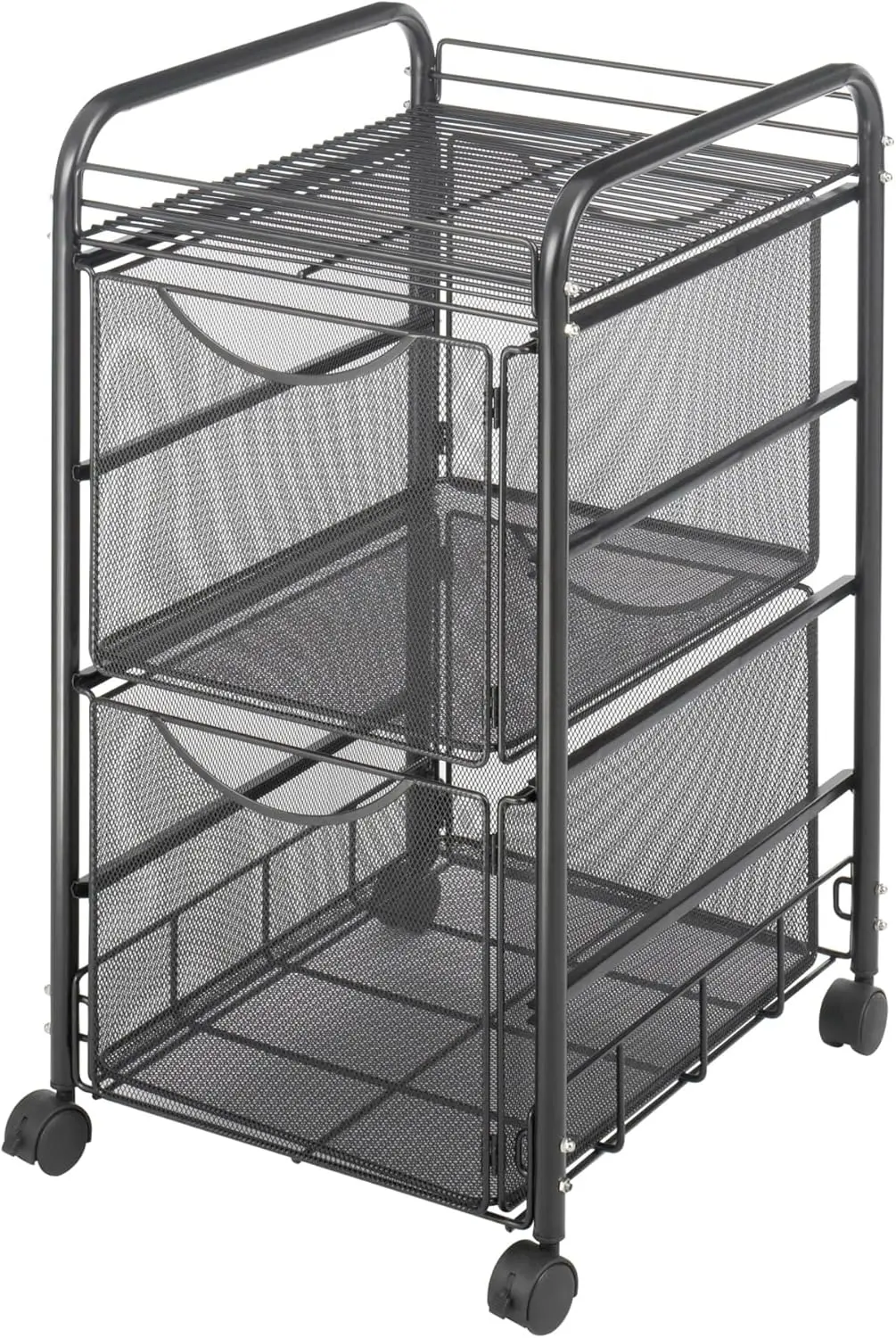 

Onyx Rolling Cart With 2 File Drawers, Fits Letter-Size Hanging Folders, Durable Steel Mesh Construction, Black