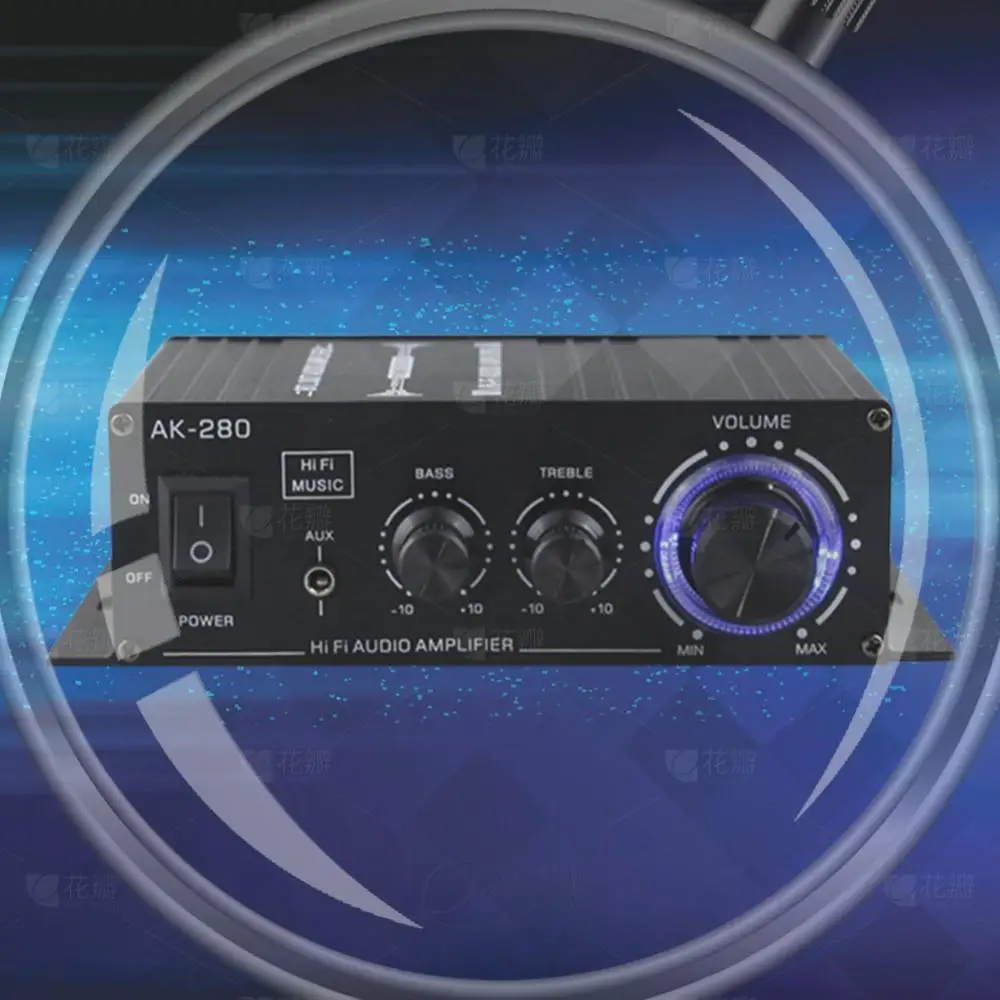 

Аудиоусилитель AK-280 HiFi, стереоусилитель с басами, мини-усилитель 40Вт+40Вт, двухканальный, для музыки и домашнего кинотеатра, входы RCA и AUX