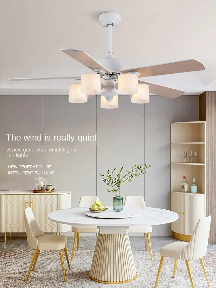 Nordic fan light dining room ceiling fan light living room home bedroom ceiling electric fan chandelier integrated wind