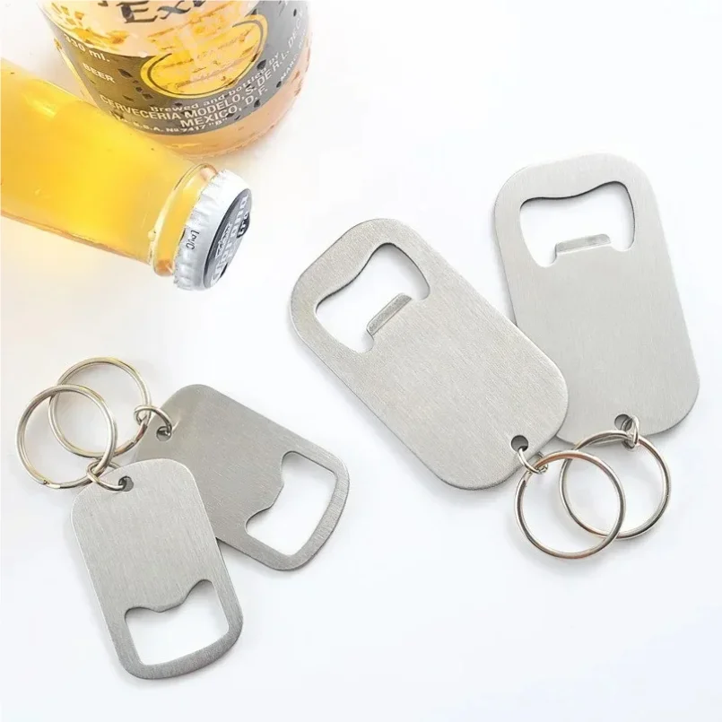 Portable Metal Stainless Steel Bottle Opener Keychain Soda Drink Starter Portable Bottle Openers Bar Key Chain Pendant Creative 3