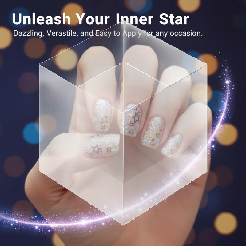 Mini Sparkling Hollowed-out Pentagram Nail Glitter Nail Art Accessories Glitter Powder Sequin Art Decorations Tool