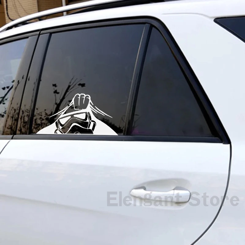 Funny Disney Baby Vader Peeking Vinyl Sticker Car Window Bumper Decals Toilet Sign Stickers Bathroom Decoration Home Decals