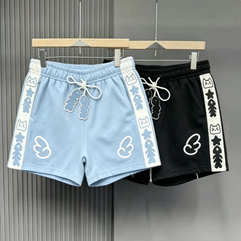 Summer Casual Fashion Women's Shorts New Japanese High Waisted Shorts Cute Cat Cartoon Pattern Cotton Short Trousers For Ladies