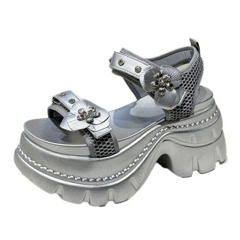 9cm 2026 Flower Sandals New Women's Summer Designer Platform Round Toe Fashion Comfortable Good Quality Beautiful Sweet Shoes view 4