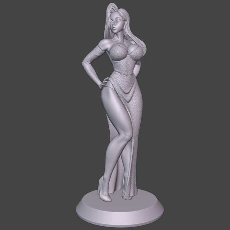 Figura de resina sin pintar chica con tacones para coleccionismo y rol - imagen 3