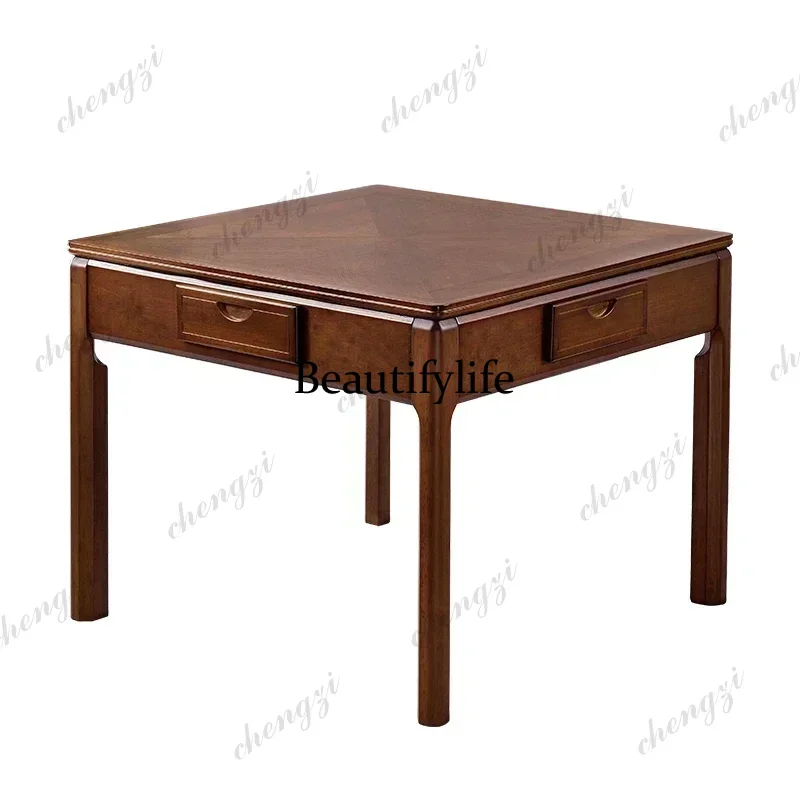 High-End Solid Wood Mahjong Machine Automatic New Mute Dining Table Dual-Use Roller Coaster Electric Rosewood Mahjong Table