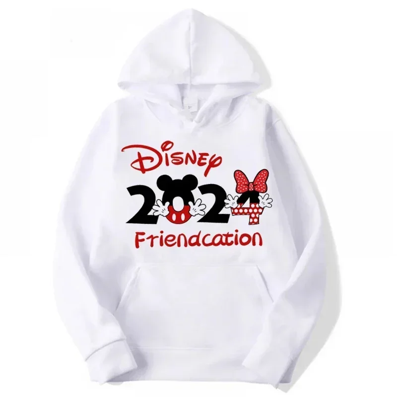 2024 Disney Cartoon Male Sweatshirts Pocket Anime Print Loose Clothing Cozy Daily Men Hoodies Autumn Winter Popular Pullover