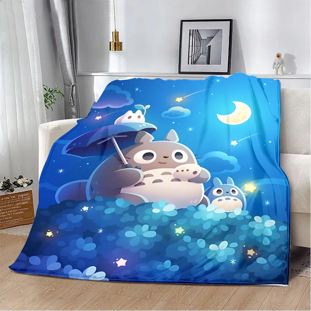 Cartoon T-TotoroS Printed Blanket Picnic Blankets Warm Blanket Soft and Comfortable Blanket Home Travel Birthday Gift