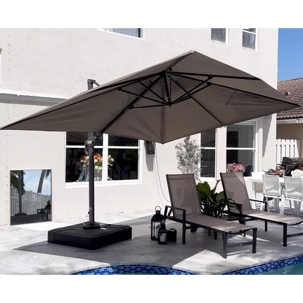 

9' X 12' Cantilever Patio Umbrella Outdoor Umbrella with 280lbs Base Large Rectangular Windproof Offset Umbrella, Customized